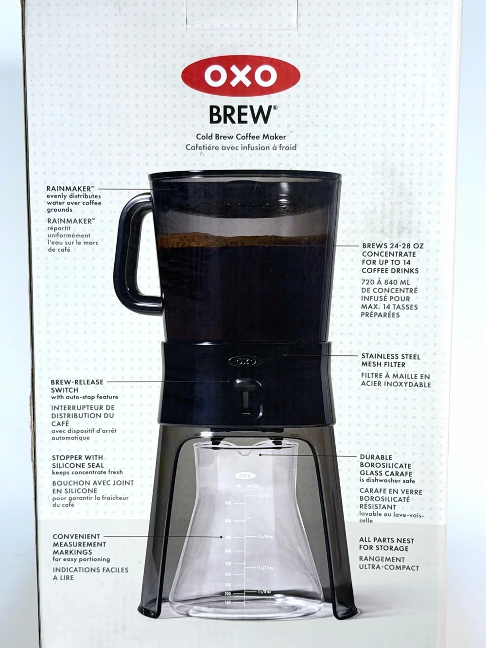 OXO Brew Cold Brew Coffee Maker 40 oz Glass Carafe Model 1272880